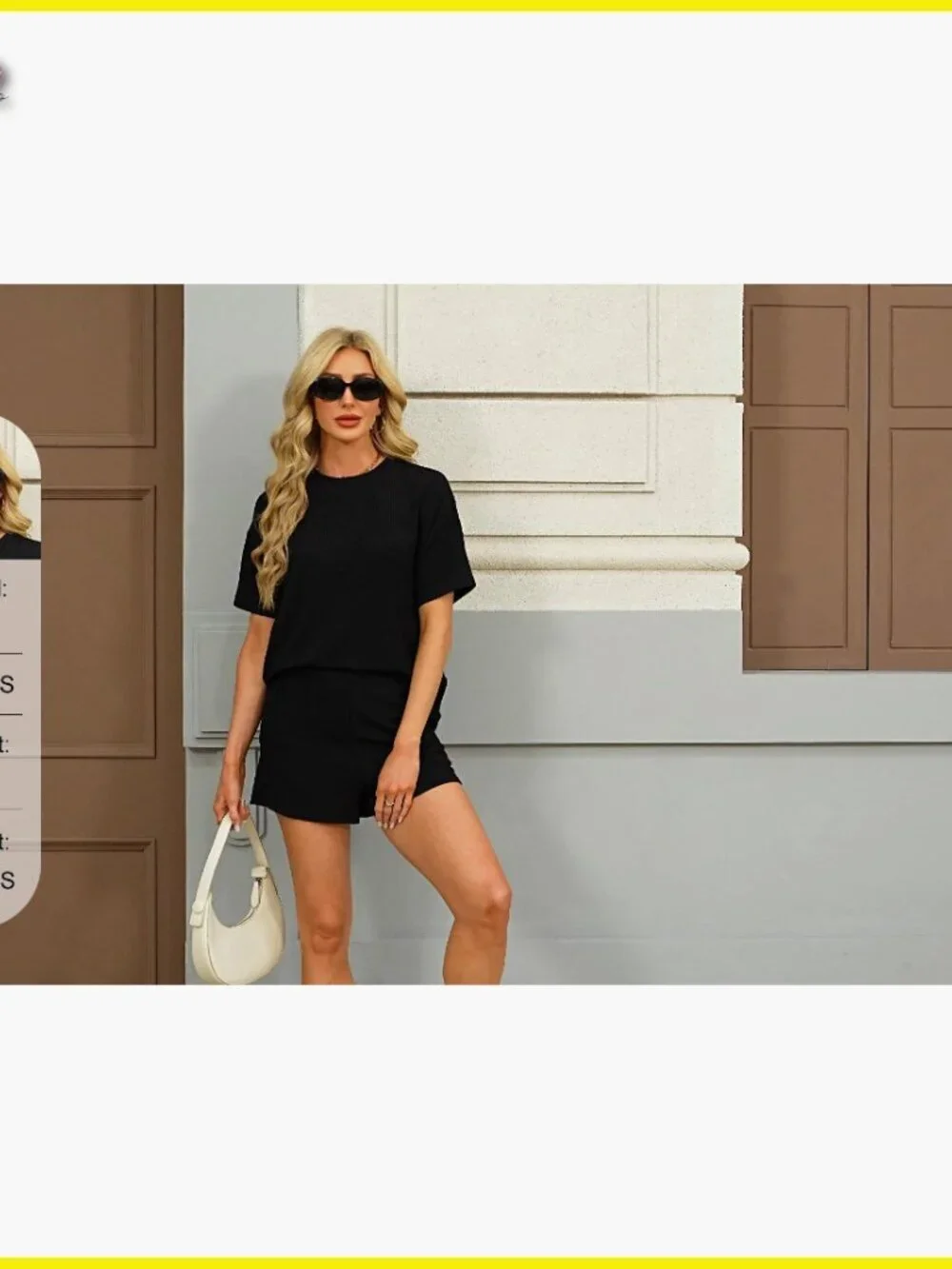 Oversized Ribbed Knit Lounge Set Short Sleeve Top Matching Shorts Tracksuit